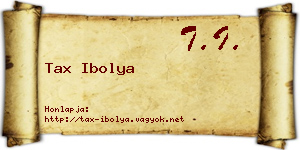 Tax Ibolya névjegykártya